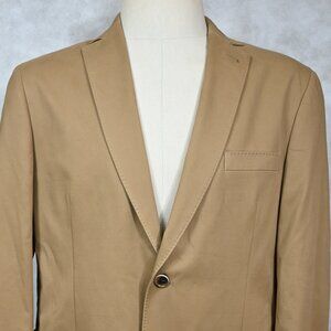 NEW $475 Q by Flynt Brown Cotton 2 Btn Dual Vents Sport Coat Blazer 44R